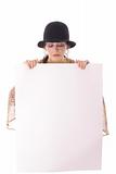 shot of a Woman in hat looking at blank copyspace