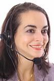 shot of a brunette with headset