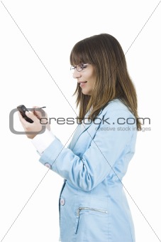 Businesswoman with a Pda