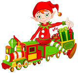 Christmas Elf and Toy Train