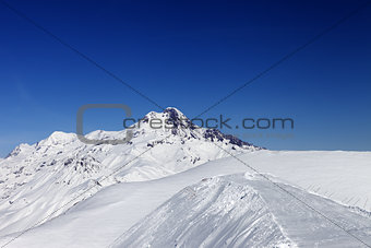 Views of Mount Kazbek at nice sun day