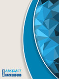 Abstract blue brochure with polygons and blue stripe
