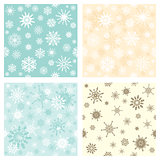 Set of seamless backgrounds with snowflakes