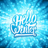 Hello winter greeting card. Vector background