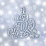 Very Merry Christmas typography. Greeting card