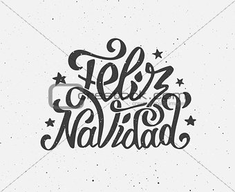 Vintage Feliz Navidad typographic vector poster