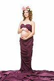 Pregnant woman in fabric