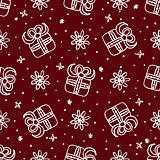 Christmas seamless pattern with gift boxes