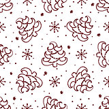 Christmas seamless pattern with fir-trees
