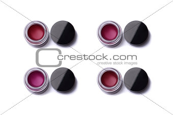 Red shade lip glosses in jars 