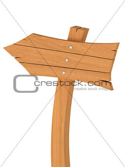 Blank wooden direction sign