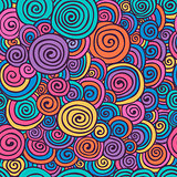 Abstract Colorful Hand Sketched Swirls Seamless Background Pattern