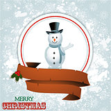 Christmas border with snowman