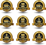 Vector set of 100 percent satisfaction guaranteed golden labels