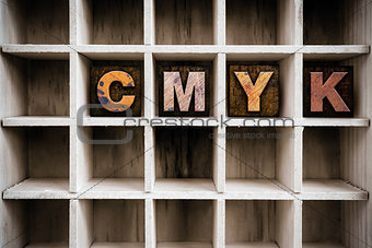 CMYK Concept Wooden Letterpress Type in Draw
