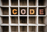 Code Concept Wooden Letterpress Type in Draw