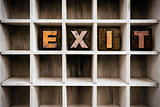 Exit Concept Wooden Letterpress Type in Draw
