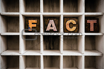 Fact Concept Wooden Letterpress Type in Draw