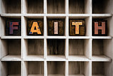 Faith Concept Wooden Letterpress Type in Draw