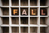 Fall Concept Wooden Letterpress Type in Draw