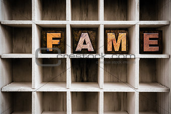 Fame Concept Wooden Letterpress Type in Draw