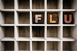 Flu Concept Wooden Letterpress Type in Draw