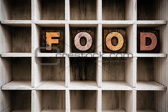 Food Concept Wooden Letterpress Type in Draw