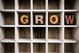 Grow Concept Wooden Letterpress Type in Draw