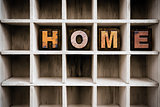 Home Concept Wooden Letterpress Type in Draw