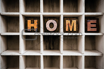 Home Concept Wooden Letterpress Type in Draw