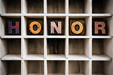 Honor Concept Wooden Letterpress Type in Draw