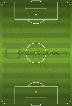Realistic Vertical Football - Soccer Field Illustration