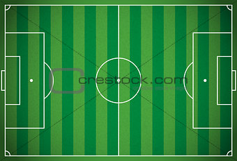 Realistic Football - Soccer Field Illustration