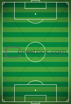 Vertical Realistic Football - Soccer Field Illustration