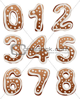 Set Baking gingerbread number