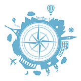 Travel agency vector round icon.