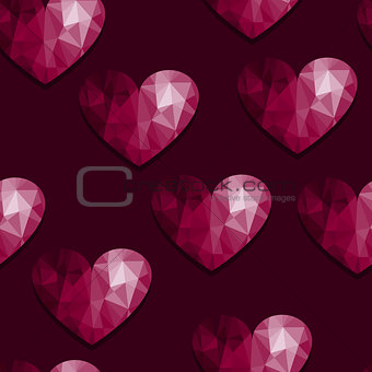 Vector Seamless Pattern with Hearts
