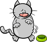 hungry cat cartoon illustration
