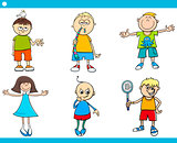 kids characters cartoon set
