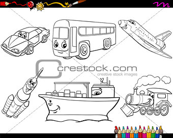 transport vehicles coloring page