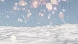 3D snowy ground background