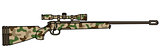 Camouflage rifle with a telescope