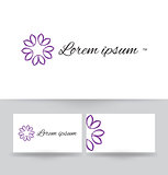 Logo design for company. Floral monogram design template. Vector illustration.