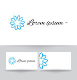 Logo design for company. Floral monogram design template. Vector illustration.
