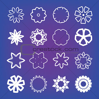 Flower on blurred background. Vector illustration. Flat style icons.