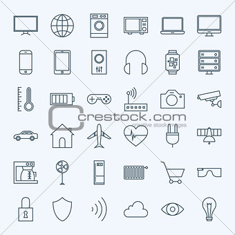 Line Internet of Things Icons Set