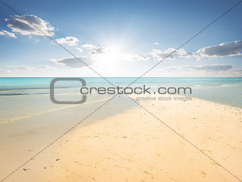 Sand beach in lagoon
