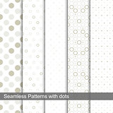 Seamless patterns with circles and dots.
