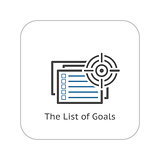 The List of Goals Icon. Flat Design.