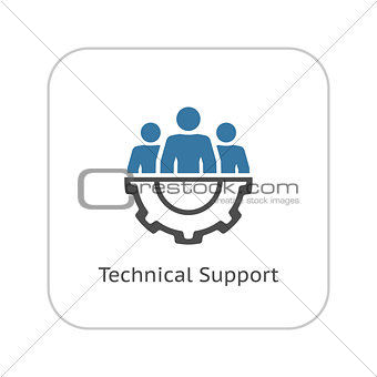 Technical Support Icon. Flat Design.